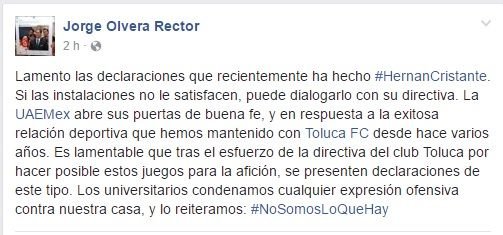 Lamenta JOG declaraciones de Cristante sobre instalaciones del estadio “Chivo” Córdoba
